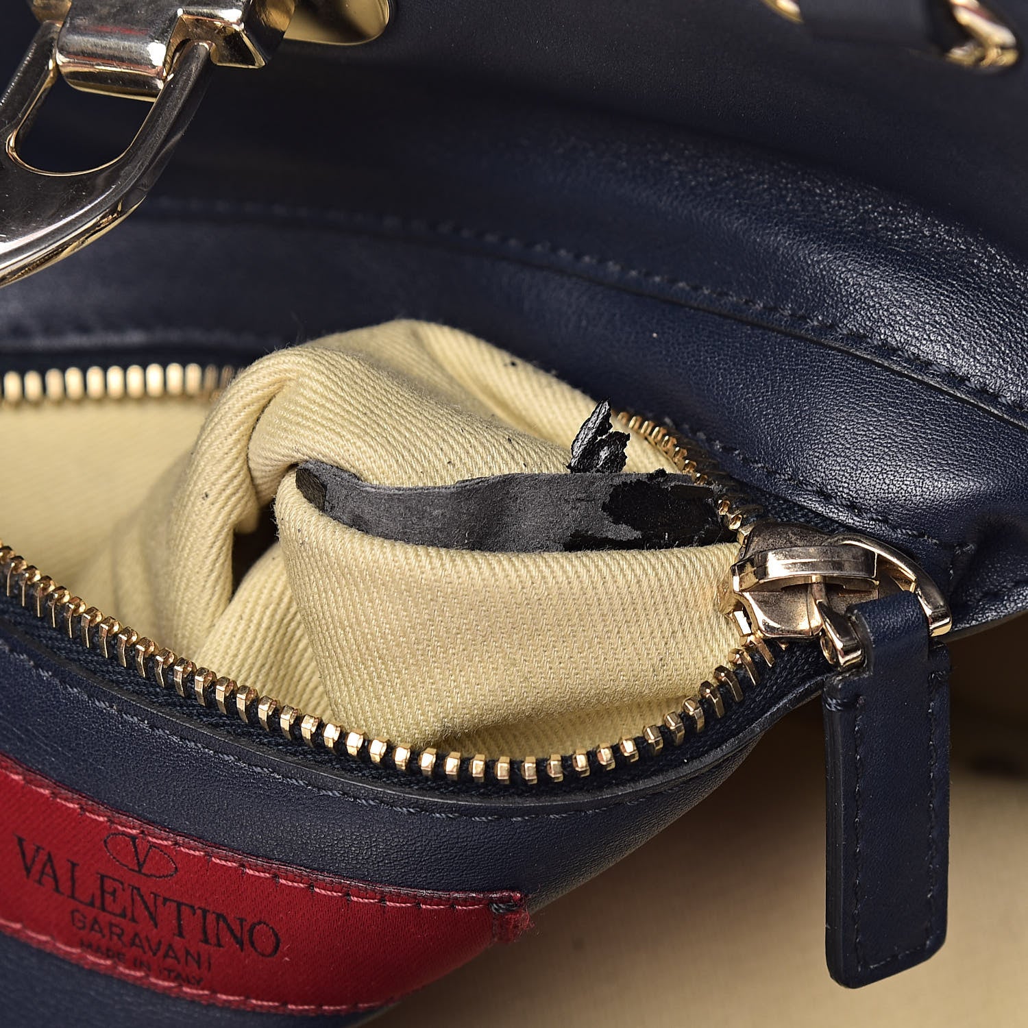 Valentino Garavani Vitello Small Rockstud Tote Marine 7 of 15
