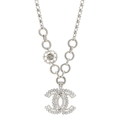 Chanel Crystal CC Short Necklace Silver 1 of 6