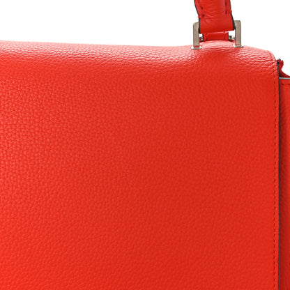Celine Drummed Calfskin Suede Medium Trapeze Coquelicot 9 of 9