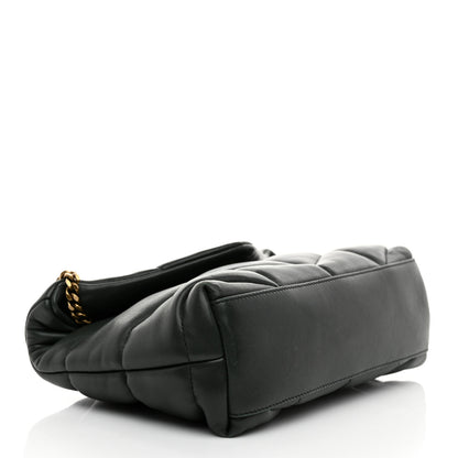 Saint Laurent Lambskin Quilted Toy Loulou Puffer Monogram Chain Satchel Vert Fonce 4 of 11