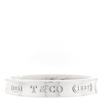 Tiffany Sterling Silver Narrow 1837 Band Ring 54 7 1 of 4