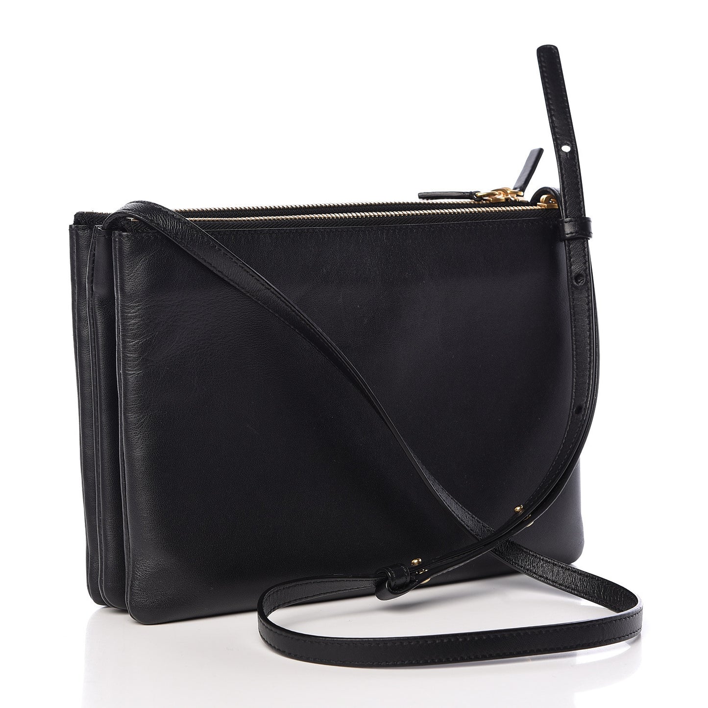 Lambskin Large Trio Crossbody Bag Black