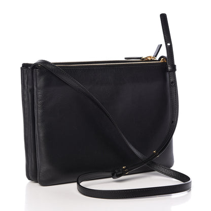 Celine Lambskin Large Trio Crossbody Bag Black 3 of 14