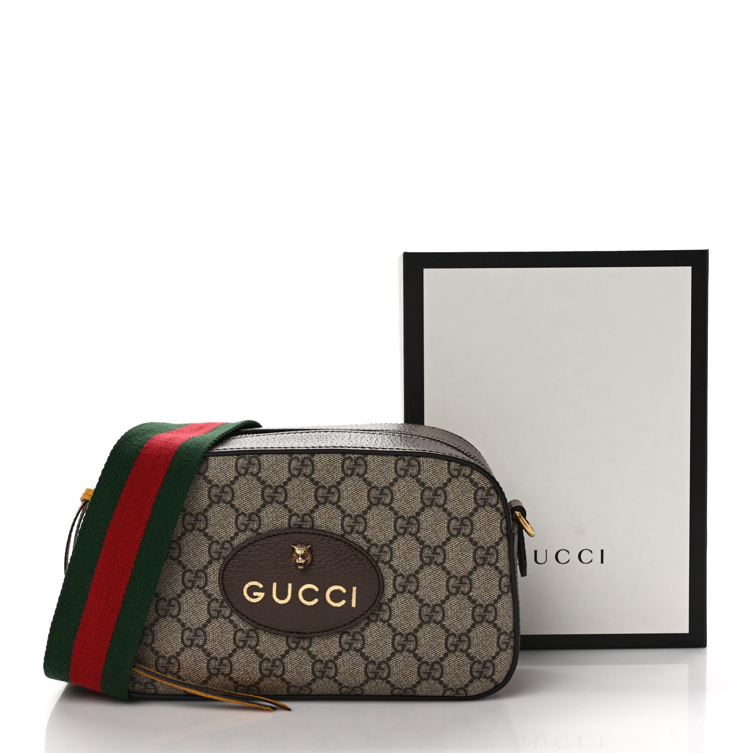 Gucci GG Supreme Monogram Web Neo Vintage Shoulder Bag Beige New Acero Crop 12 of 12