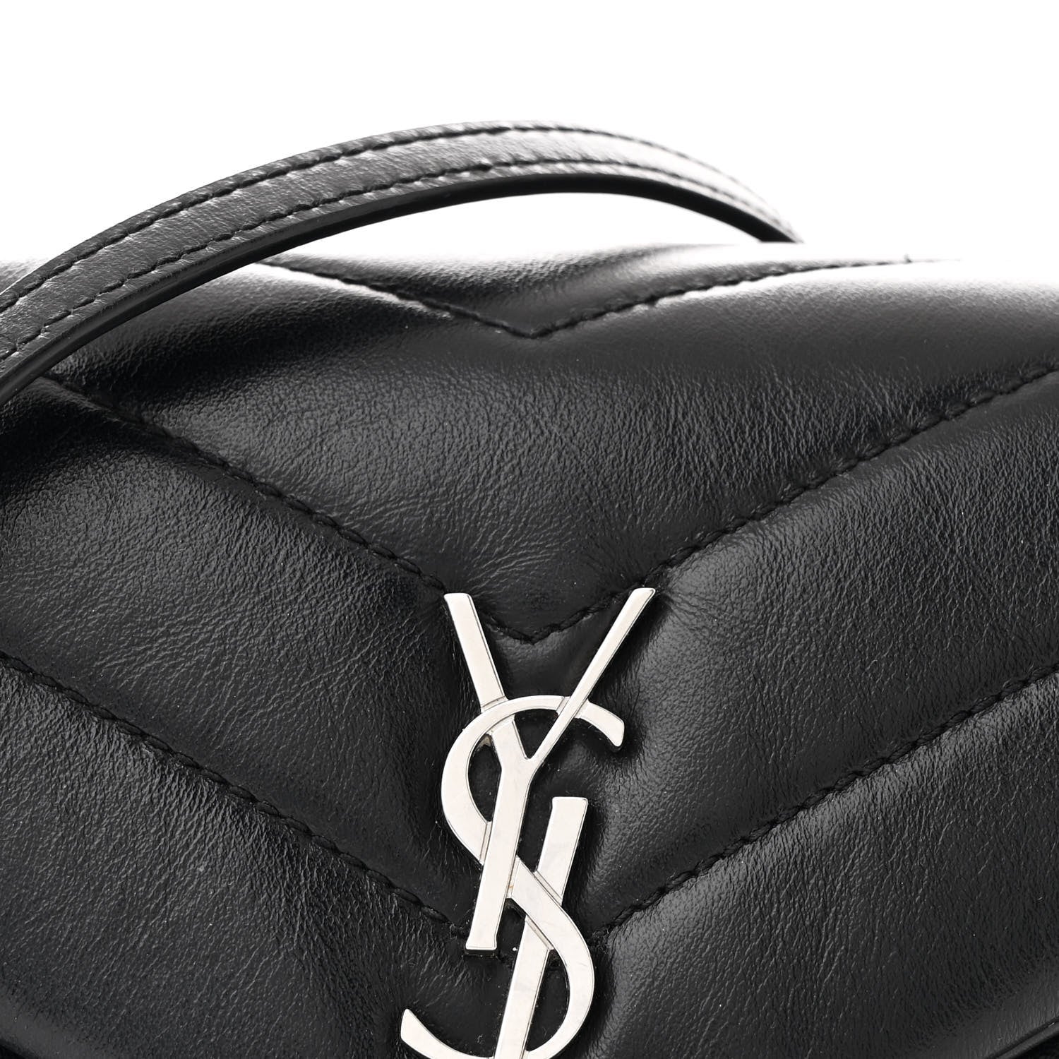Saint Laurent Calfskin Y Quilted Monogram Toy Loulou Crossbody Bag Black 9 of 11