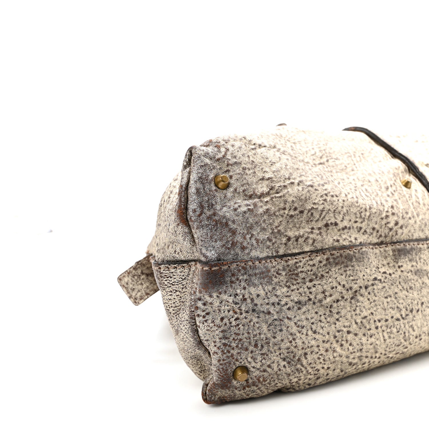 Chloe Metallic Pebbled Lambskin Medium Paddington Satchel Silver 8 of 9