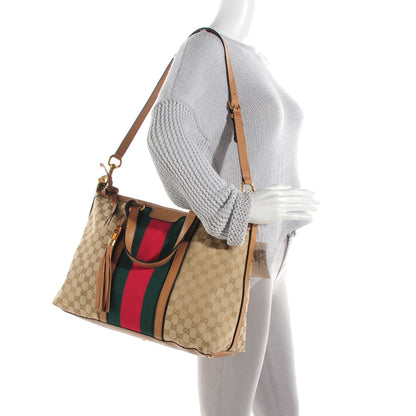 Gucci Monogram Web Medium Rania Top Handle Bag Sand 2 of 7