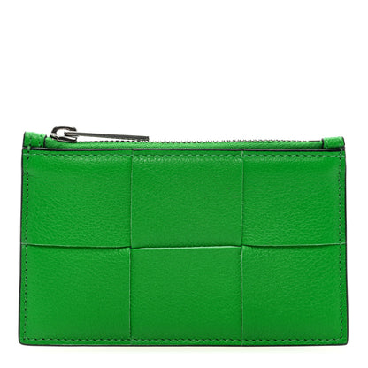 Bottega Veneta Nappa Calfskin Maxi Intrecciato Zipped Card Case Parakeet 1 of 6