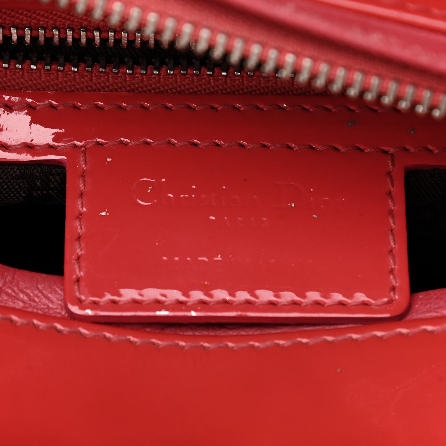 Patent Cannage Medium Lady Dior Red