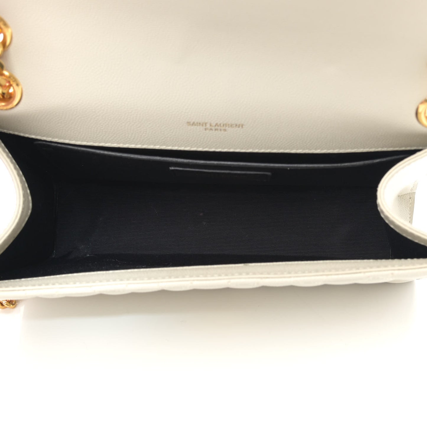 Grain De Poudre Textured Mixed Matelasse Medium Triquilt Monogram Satchel Crema Soft