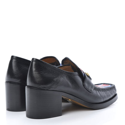 Gucci Lambskin Union Jack Horsebit Loafer Pumps 39 Black 4 of 11
