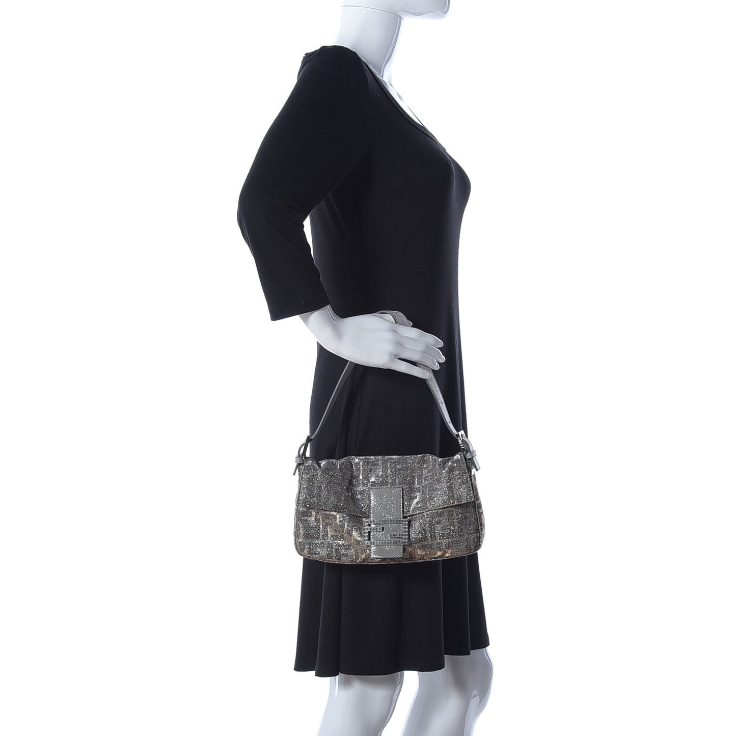 Metallic Lurex Zucca Vitello Baguette Oro Argento
