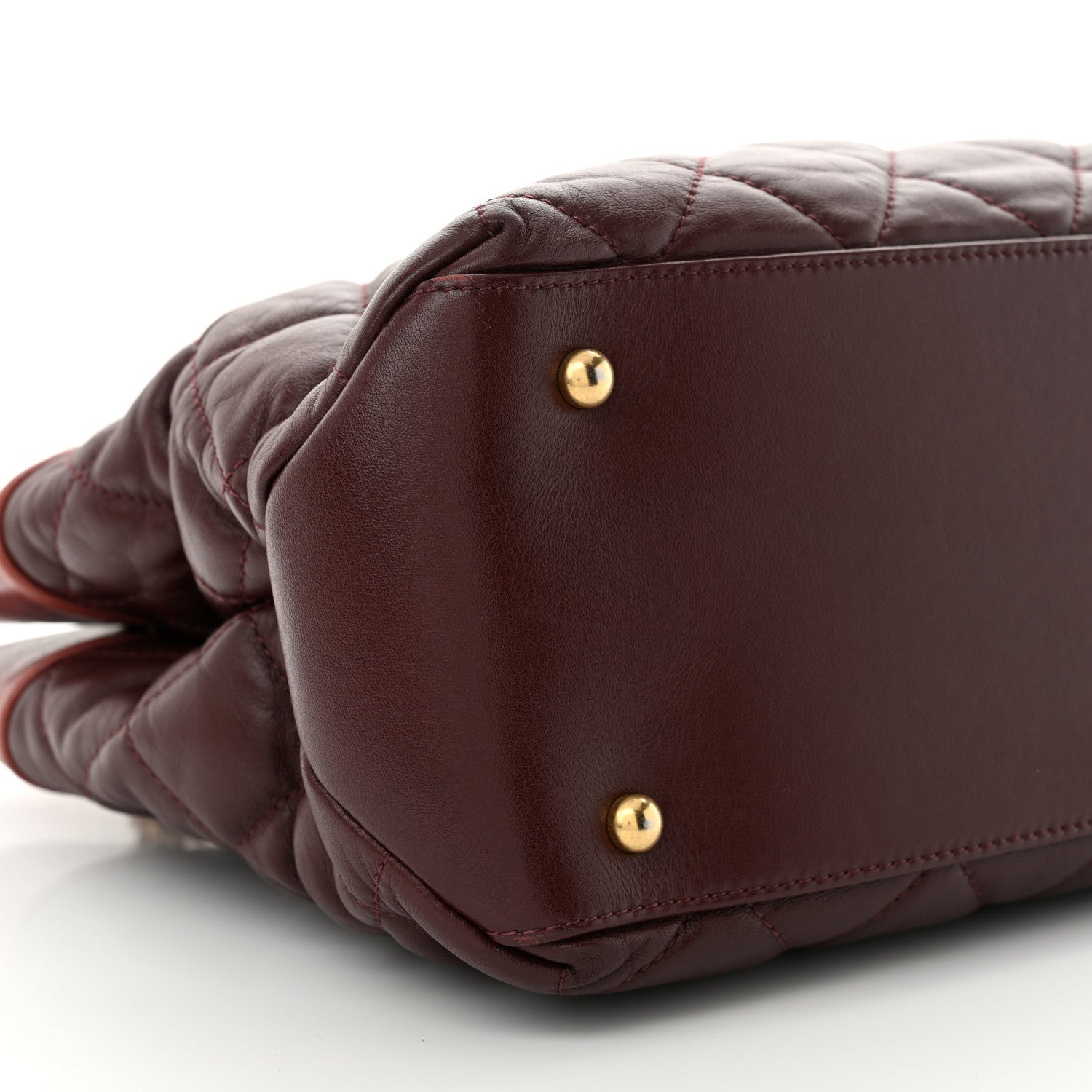 Chanel Calfskin Quilted Medium Soft Elegance Tote Burgundy 9 of 10