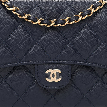 Chanel Caviar Quilted Flap Phone Holder With Chain Navy 10 of 13