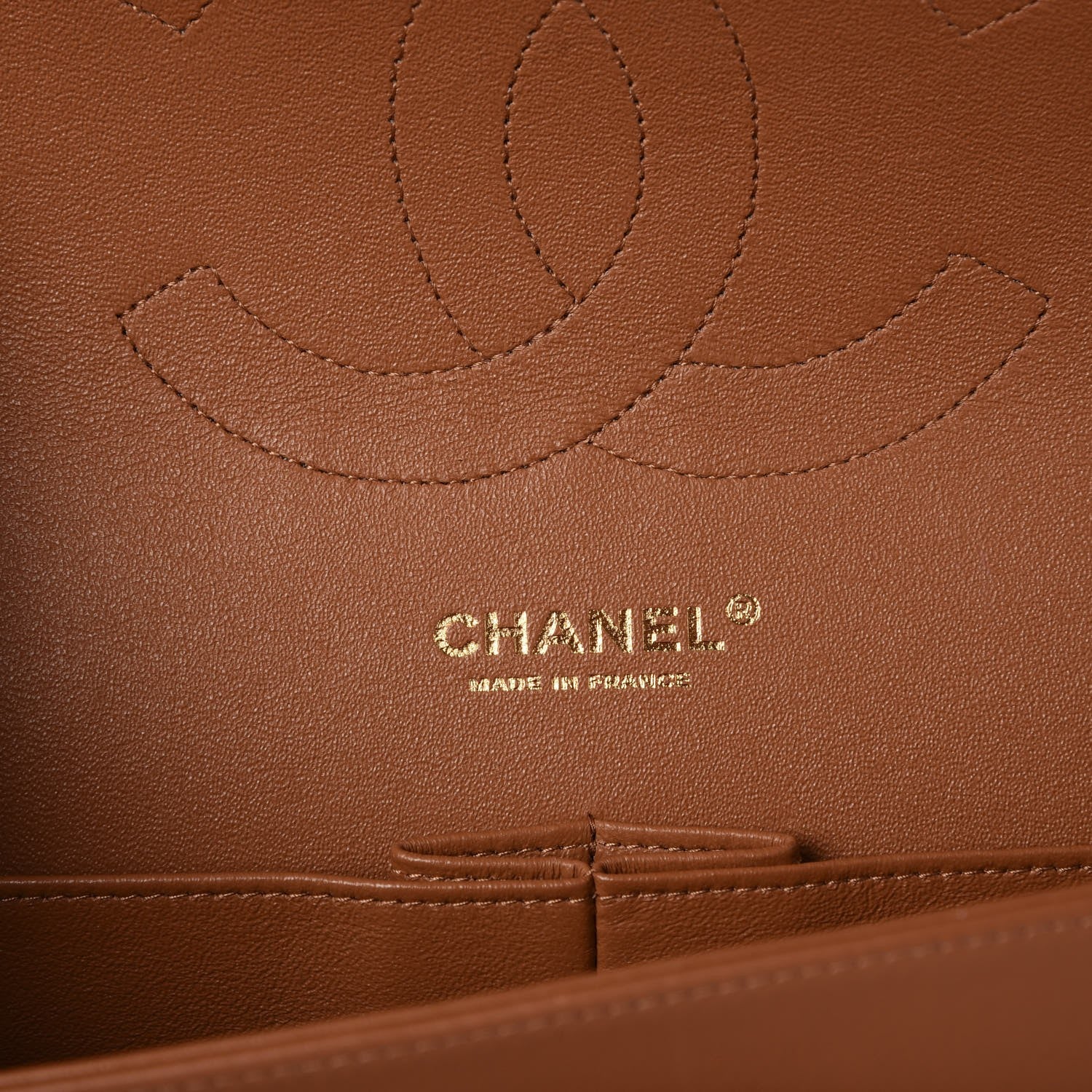 Chanel Lambskin Quilted Jumbo Double Flap Camel 6 of 7