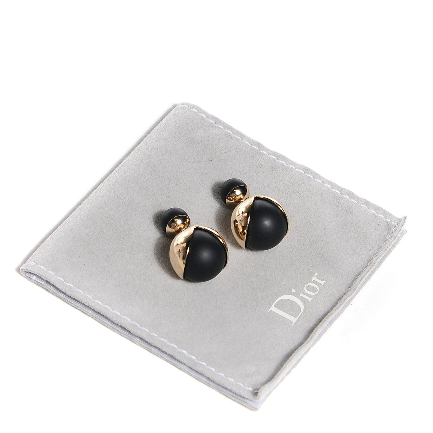 Rubber Lacquer Mise En Dior Tribal Earrings Matte Gold Black