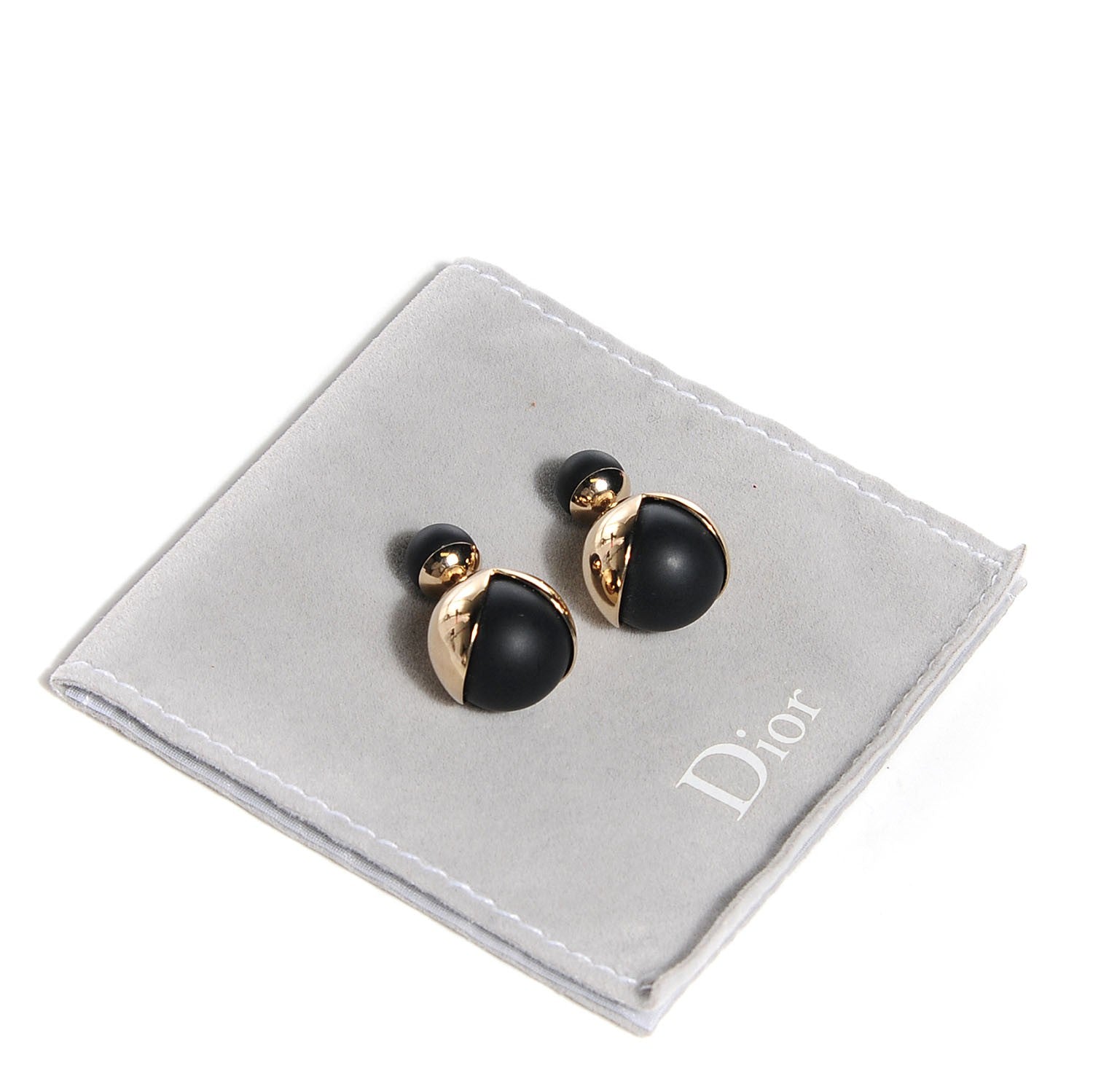 Christian Dior Rubber Lacquer Mise En Dior Tribal Earrings Matte Gold Black 7 of 8