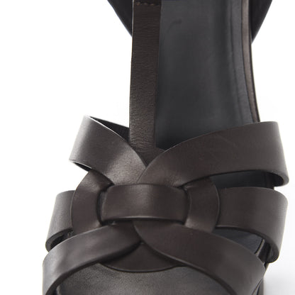 Saint Laurent Calfskin Tribute 105 Platform Sandals 40.5 Dark Brown 13 of 16