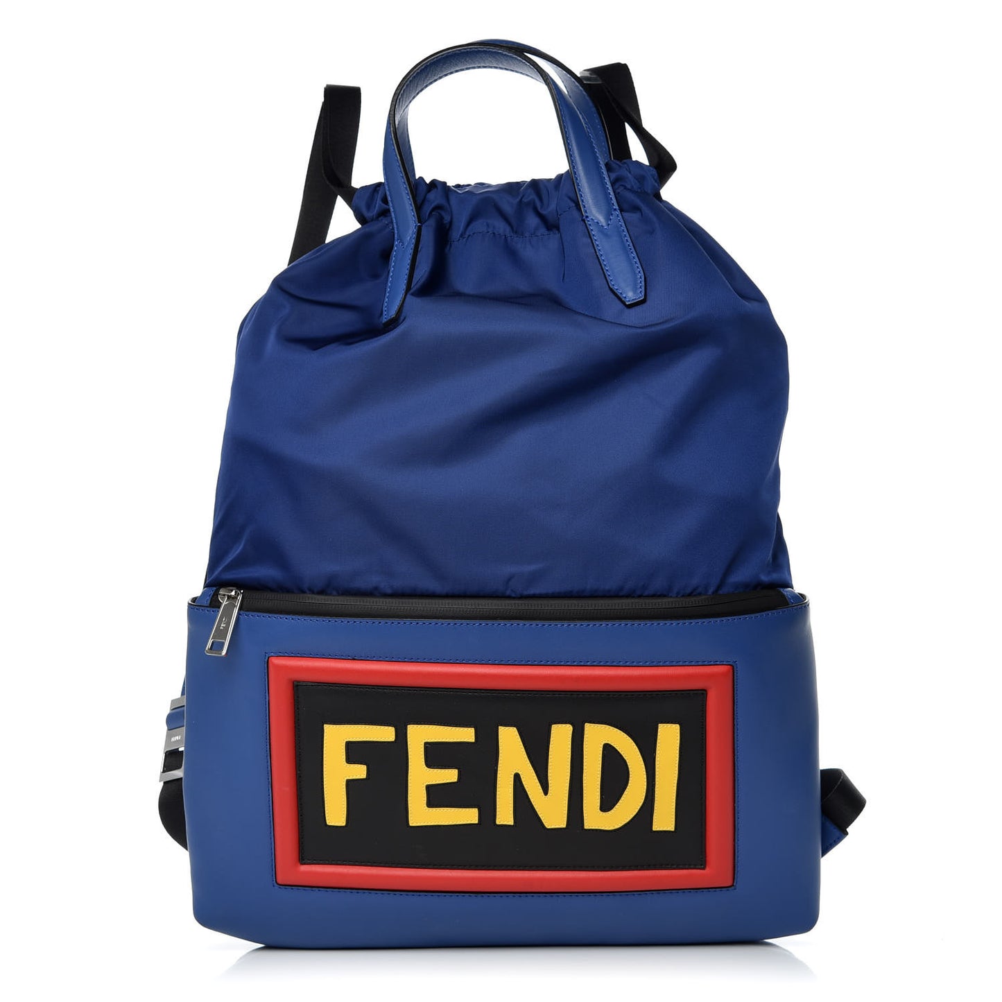 Nylon Vitello Century Vocabulary Drawstring Backpack Blue Cobalto Blue Neon Sunflower