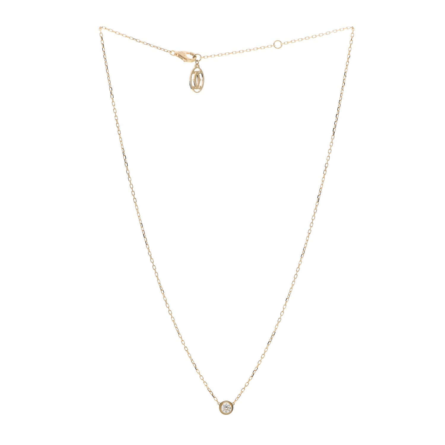 Cartier 18K Yellow Gold Diamond LM D'Amour Pendant Necklace 3 of 5
