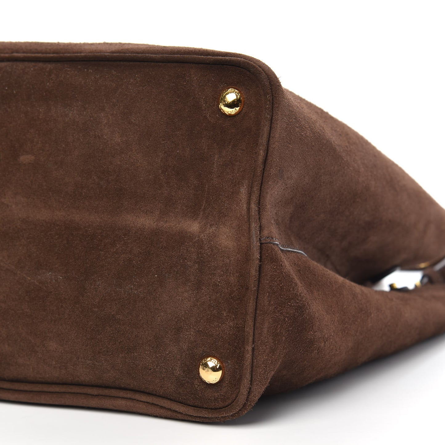 Scamosciato Suede Medium Double Bag Tote Mogano