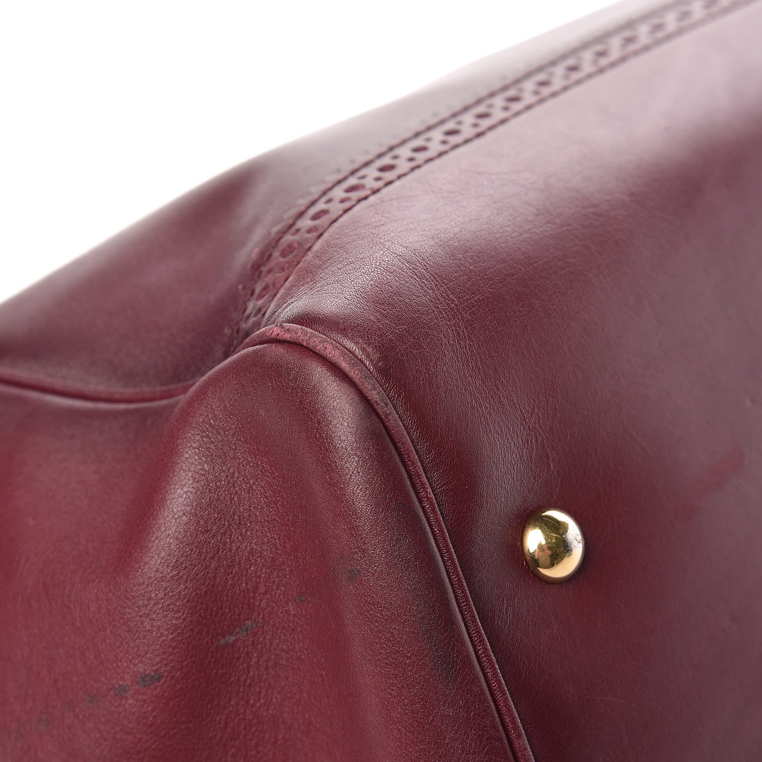 Gucci Calfskin Duilio Brogue Top Handle Bag Burgundy 20 of 22