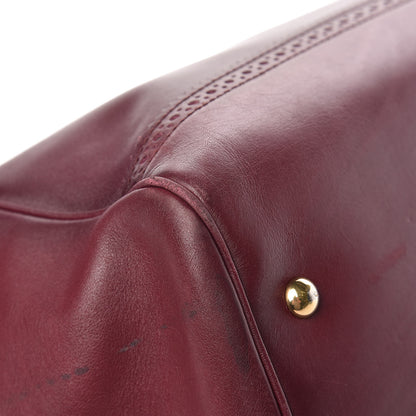 Gucci Calfskin Duilio Brogue Top Handle Bag Burgundy 20 of 22