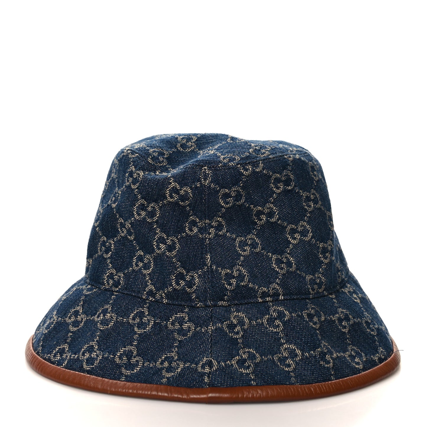 Washed Jacquard Denim Nappa GG Monogram Oscar Bucket Hat S Denim Cuir