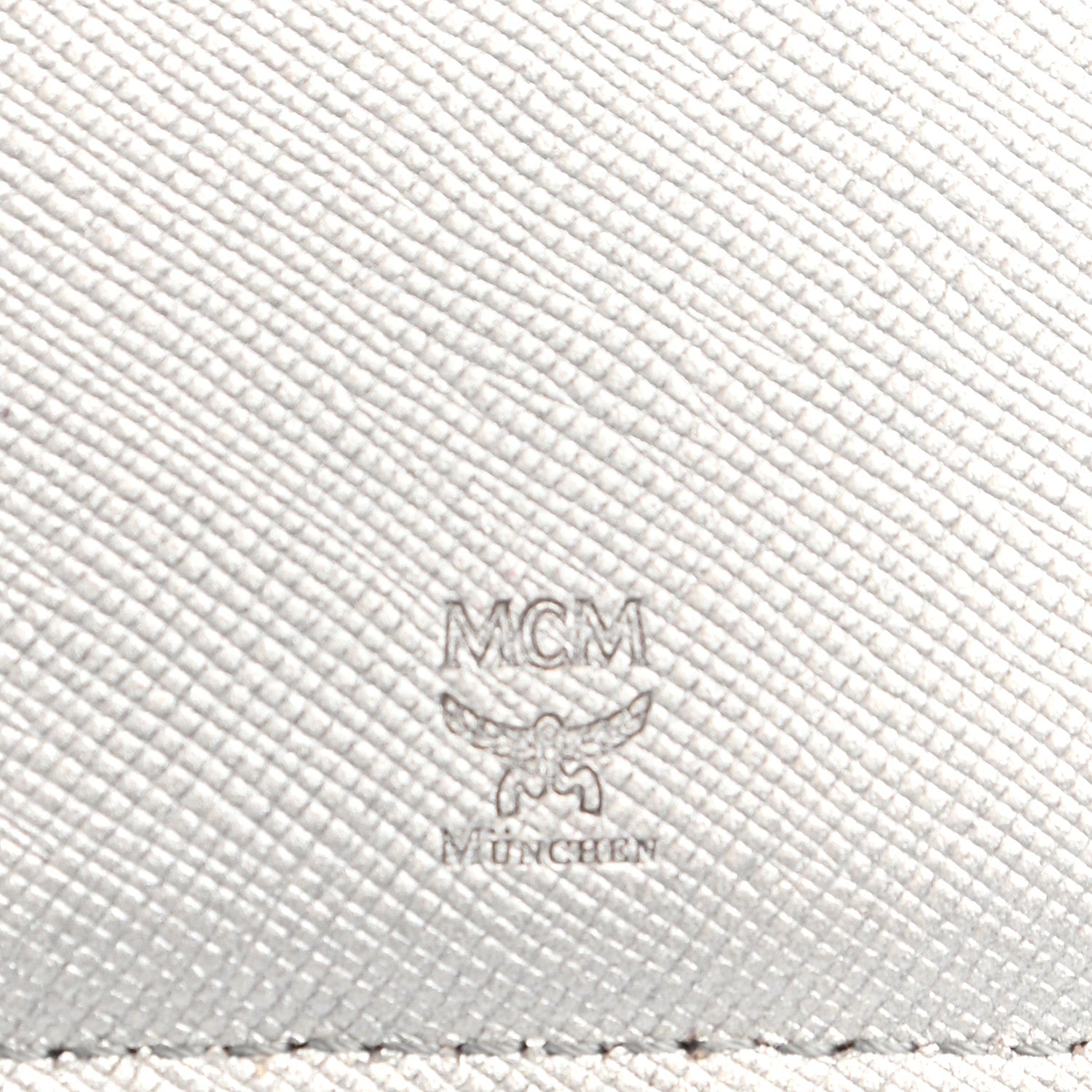 MCM Metallic Visetos Rabbit Passport Holder Silver 882434