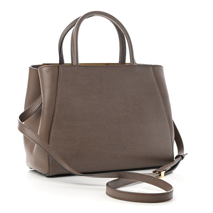 Fendi Vitello Elite Flamingo Petite 2Jours Tote Seppia 3 of 9