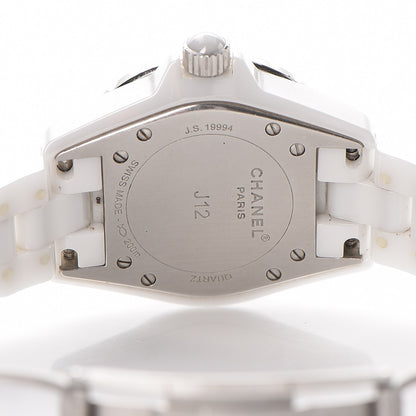 Chanel Stainless Steel Ceramic Diamond 33mm J12 Quartz Watch White 7 of 7