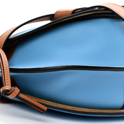 Loewe Calfskin Small Gate Crossbody Bag Tan Sky Blue 8 of 9