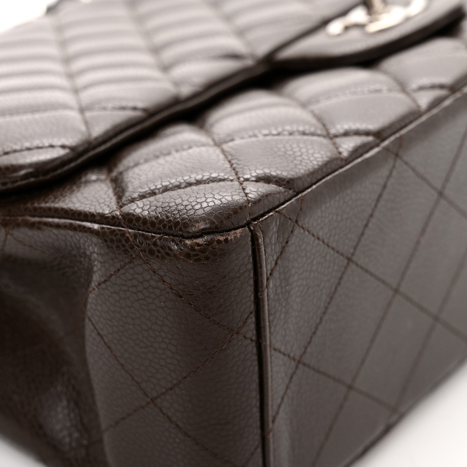 Chanel Caviar Quilted Maxi Single Flap Dark Brown 9 of 15