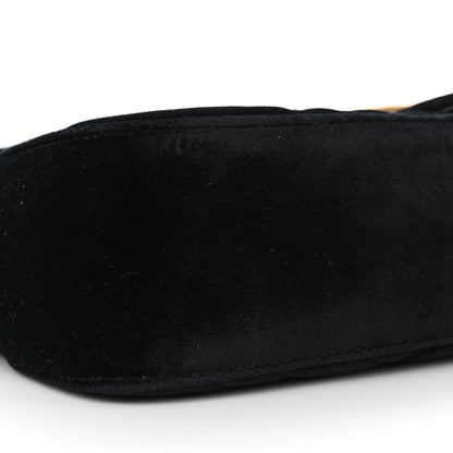 Gucci Velvet Matelasse Loved Embroidered Medium GG Marmont Shoulder Bag Black 9 of 13