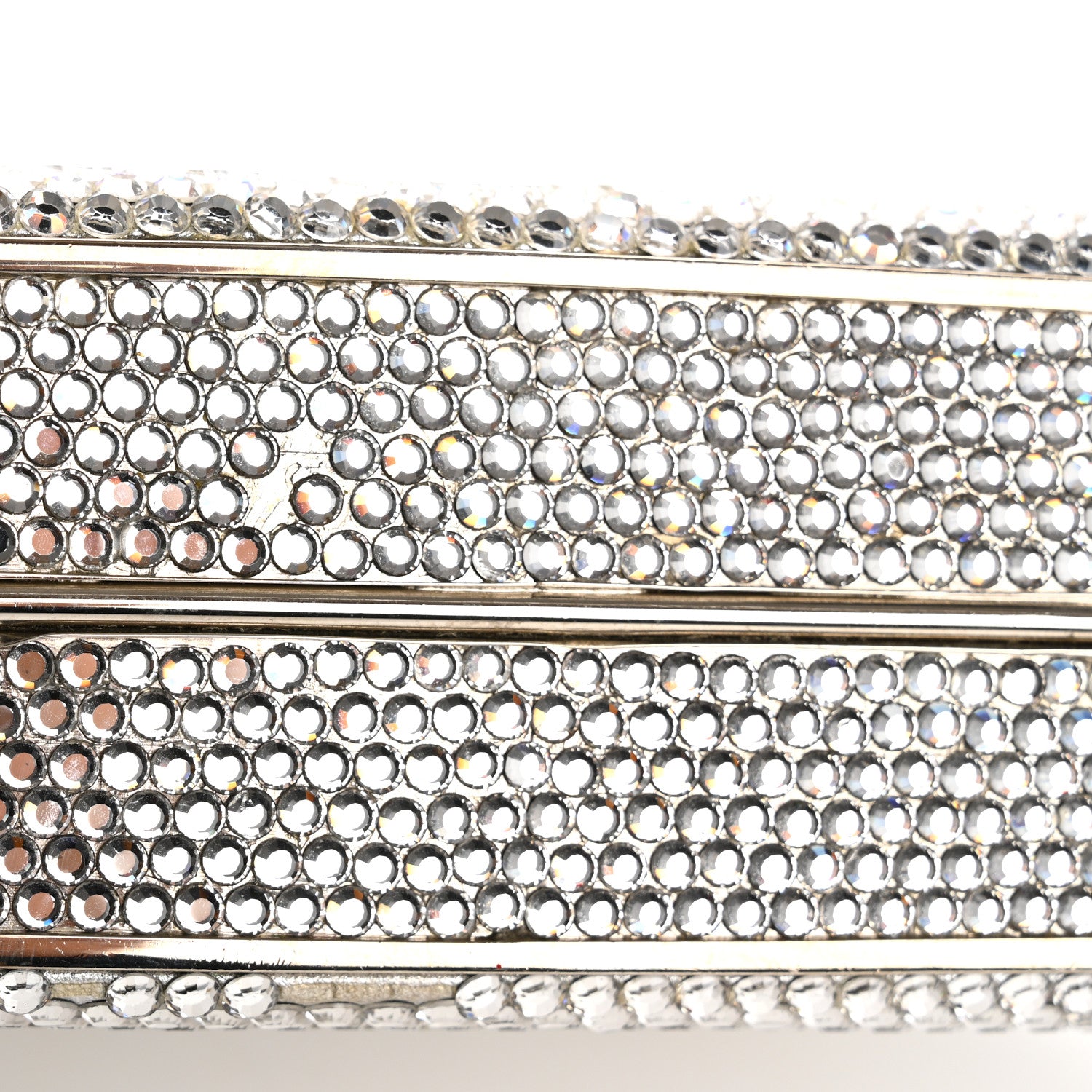 Judith Leiber Swarovski Crystal Minaudiere Clutch Silver 16 of 19
