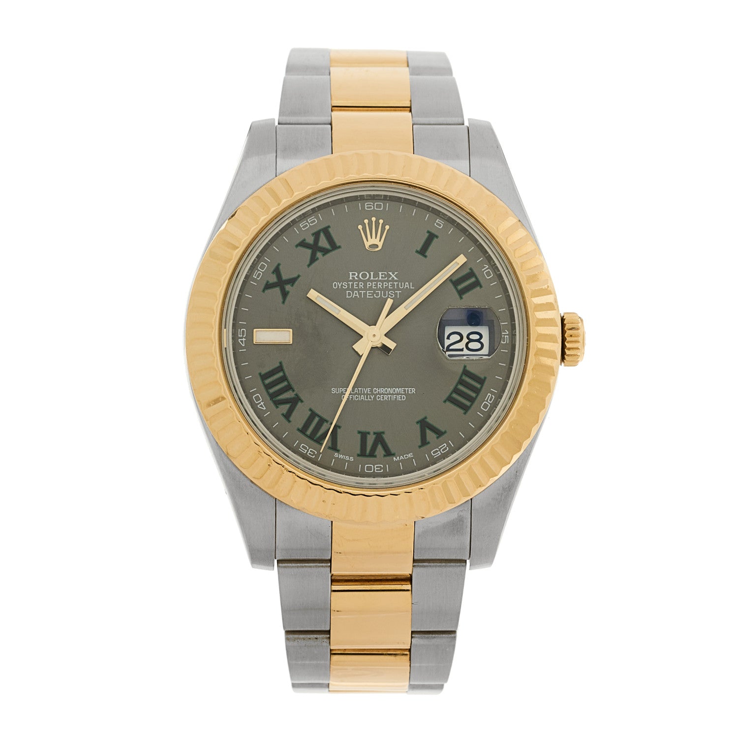 Rolex Stainless Steel 18K Yellow Gold 41mm Oyster Perpetual Datejust II Watch Slate 116333 1 of 5