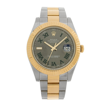 Rolex Stainless Steel 18K Yellow Gold 41mm Oyster Perpetual Datejust II Watch Slate 116333 1 of 5