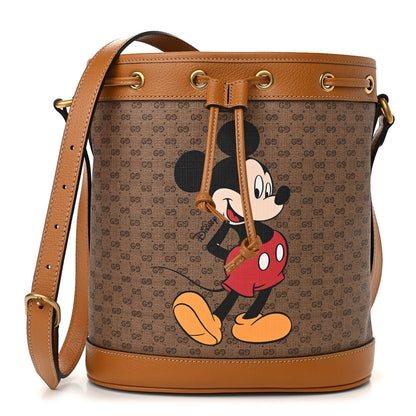 Gucci X DISNEY Mini Vintage GG Supreme Monogram Bucket Bag Beige Vintage Sun Oil 1 of 11
