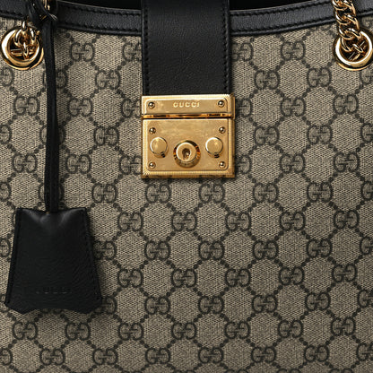 Gucci GG Supreme Monogram Medium Padlock Tote Black 8 of 11