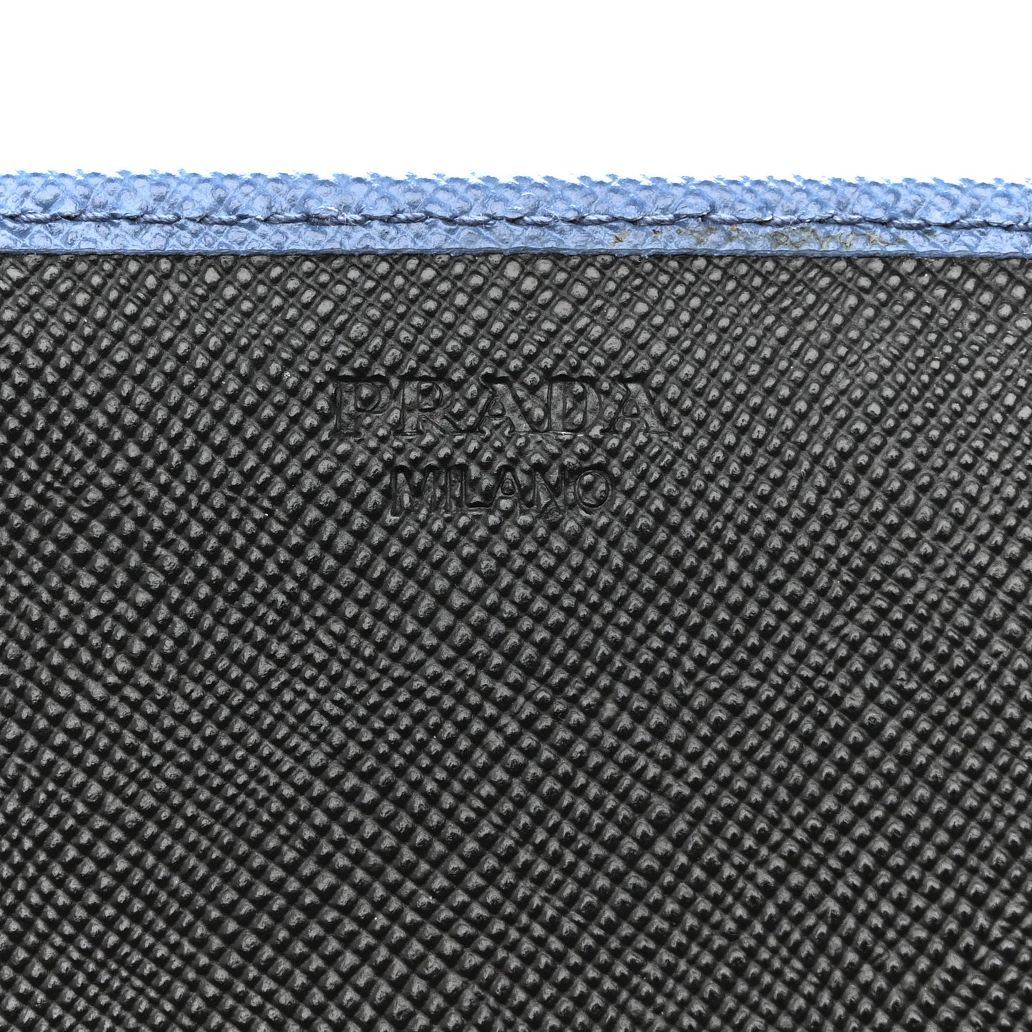Saffiano Bi-Color Metal Continental Flap Wallet Cobalto Black