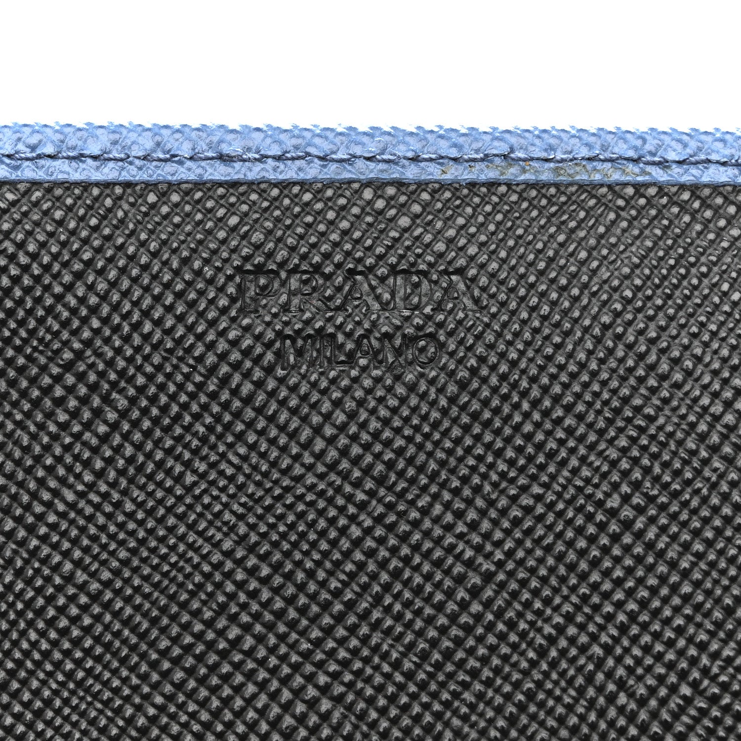 Prada Saffiano Bi-Color Metal Continental Flap Wallet Cobalto Black 6 of 12