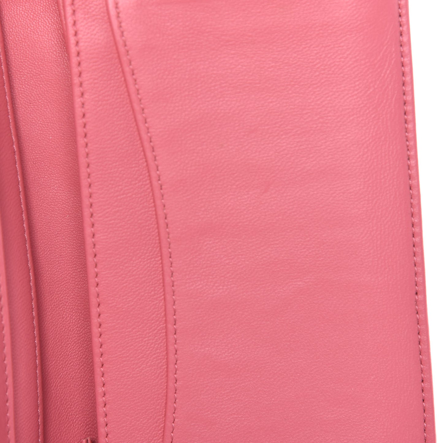 Lambskin Quilted Yen Wallet Dark Pink