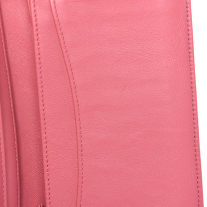 Chanel Lambskin Quilted Yen Wallet Dark Pink 9 of 10