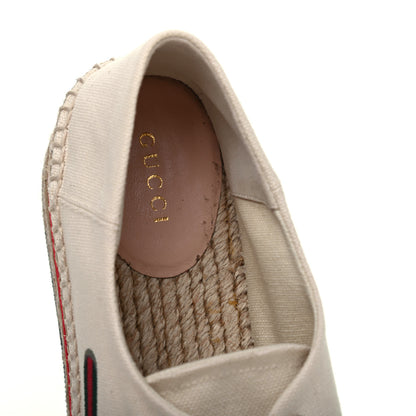 Gucci Canvas Logo Lace-Up Platform Espadrilles 38.5 Greggio Grege 10 of 11