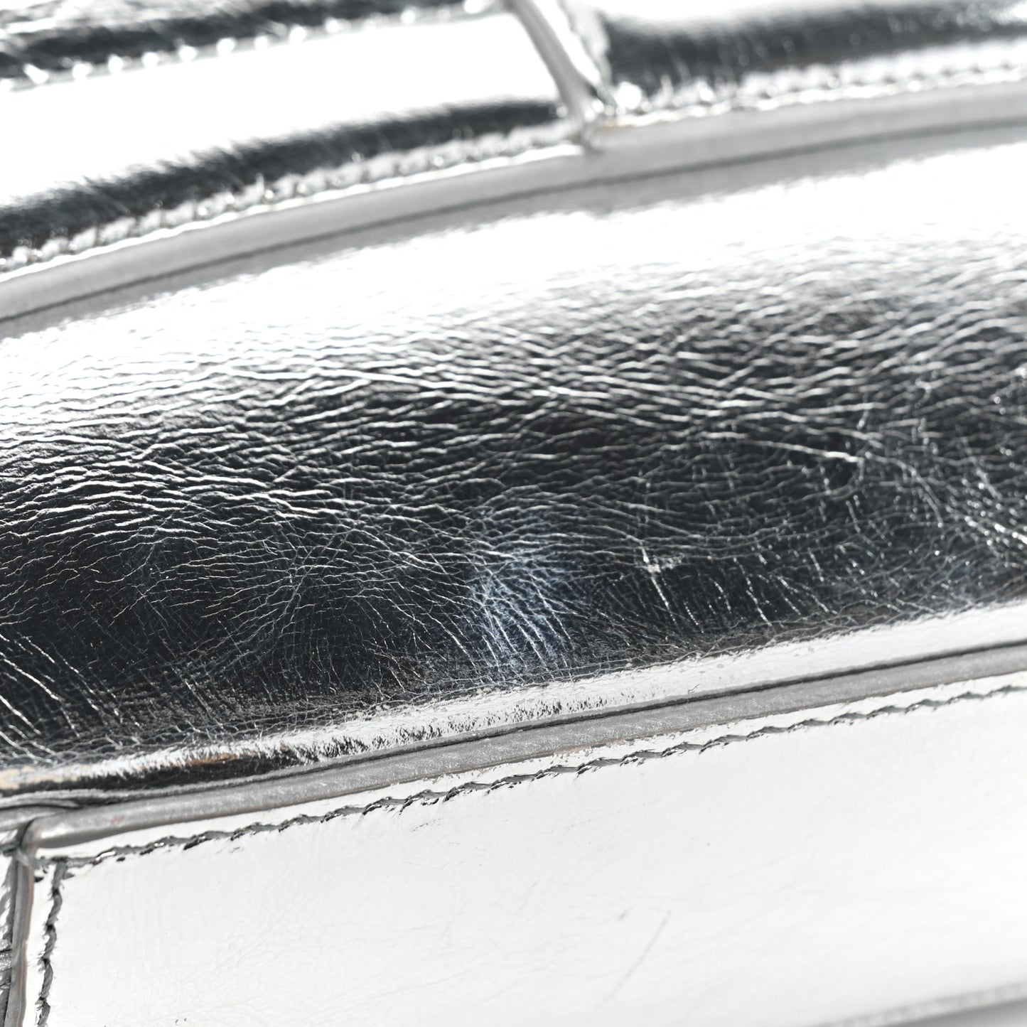 Smooth Metallic Calfskin Small Lindsay Shoulder Bag Silver