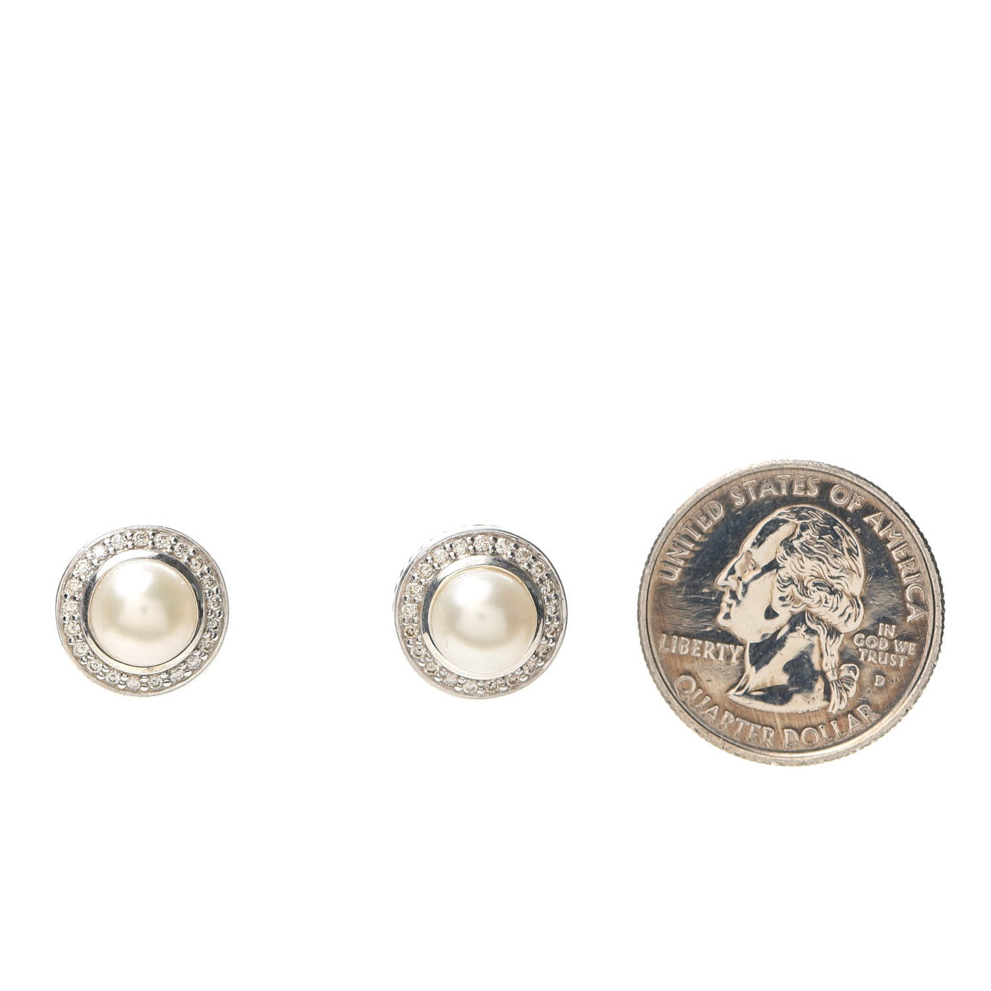 Sterling Silver Diamond Pearl 8mm Cerise Earrings