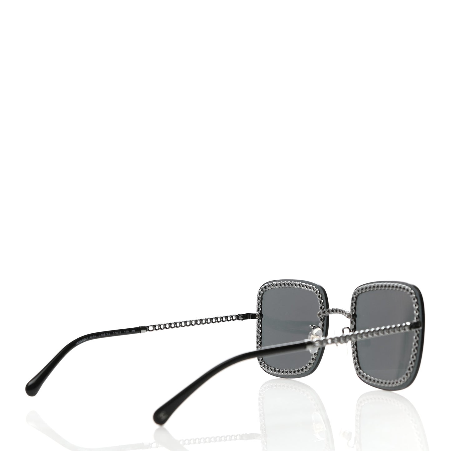 Square Removable Chain Pearl Sunglasses 4244 Black