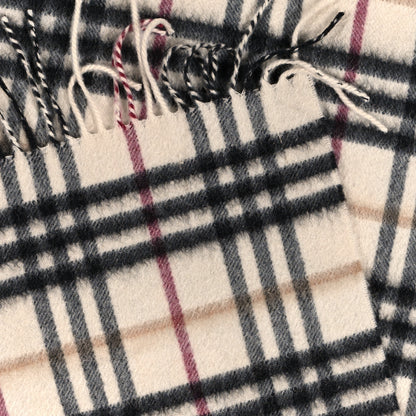 Burberry Cashmere Vintage Check Fringe Scarf Stone 4 of 4