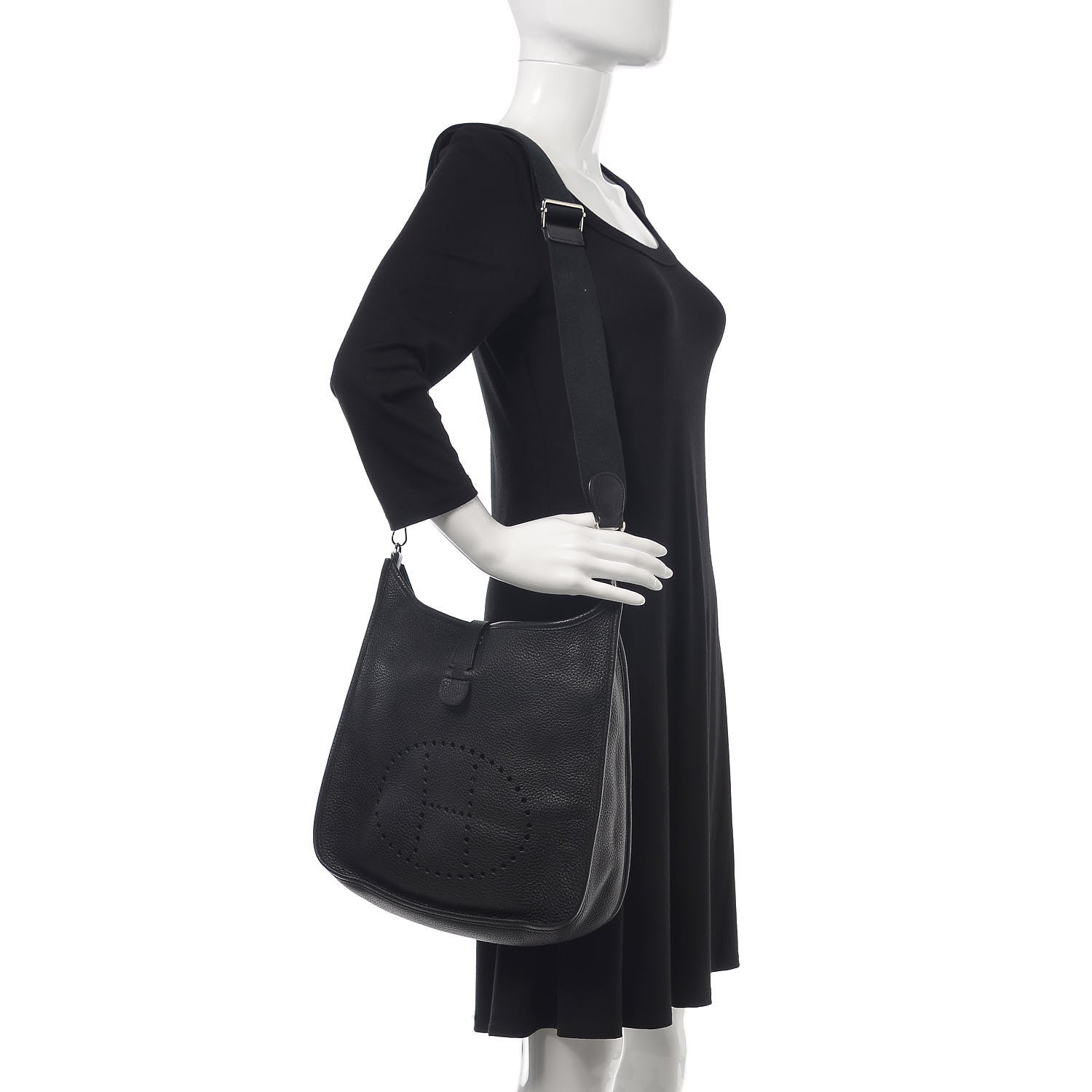 Hermes Taurillon Clemence Evelyne III GM Black 2 of 8