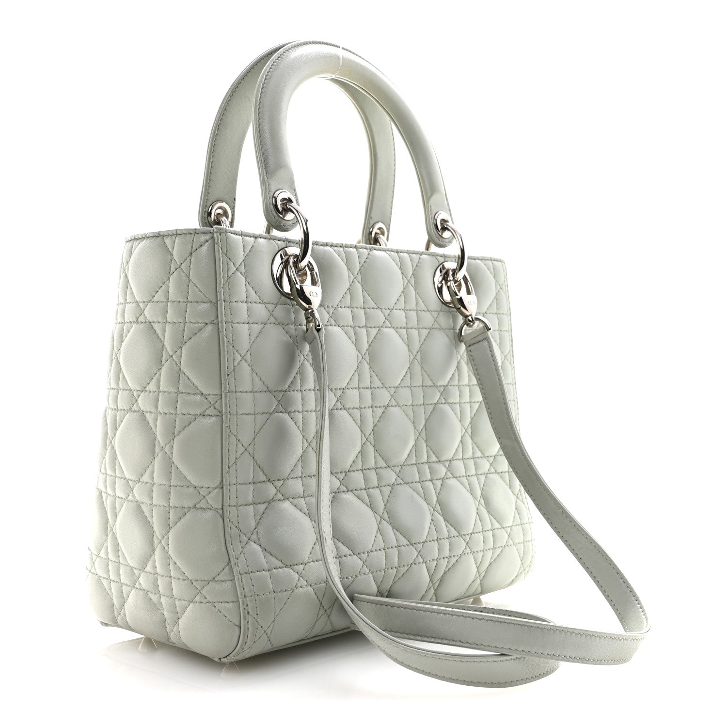 Christian Dior Lambskin Cannage Medium Lady Dior Green 3 of 17